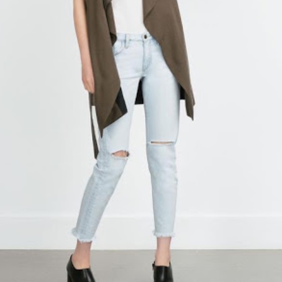 Zara Denim - Zara Z1975 Mid Rise Skinny Jeans With Rips 02